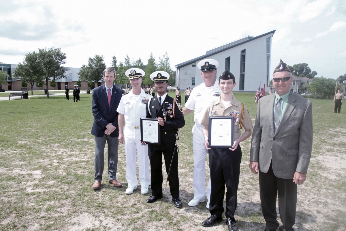 2019, 04/17. Post 307 presenting awards at Brother Martin High School NROTC Award Ceremony