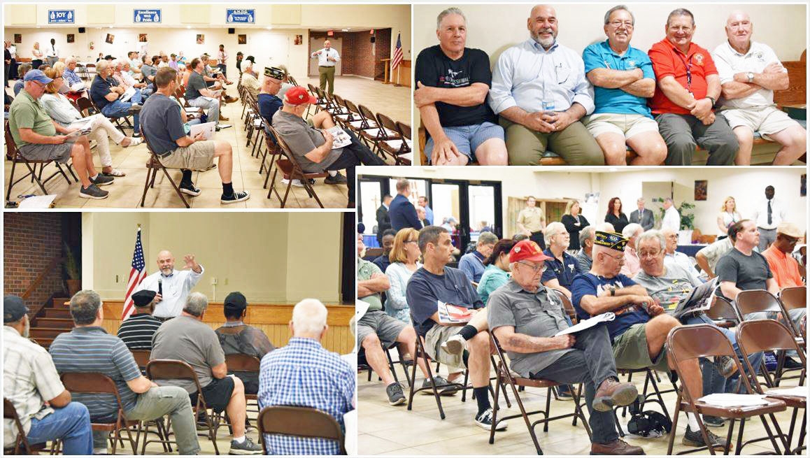 2019-08-13. Post 307 members attend a V.A. Town Hall Meeting at St. Matthews the Apostle Church, River Ridge La. for a presentation by V.A. Hospital Director Fernando Rivera.