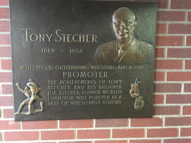 Tony Stecher - Plaque in entry.
