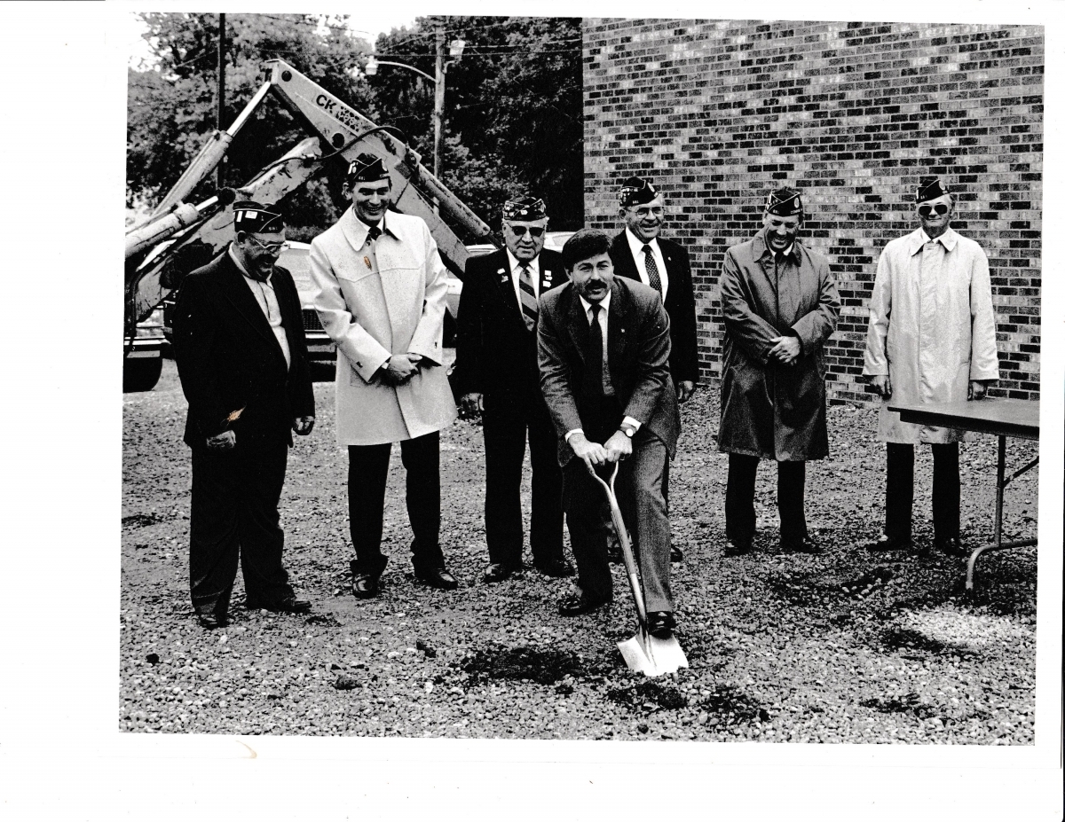 Breaking Ground for the new Legion Hall.  Oct 5,1989