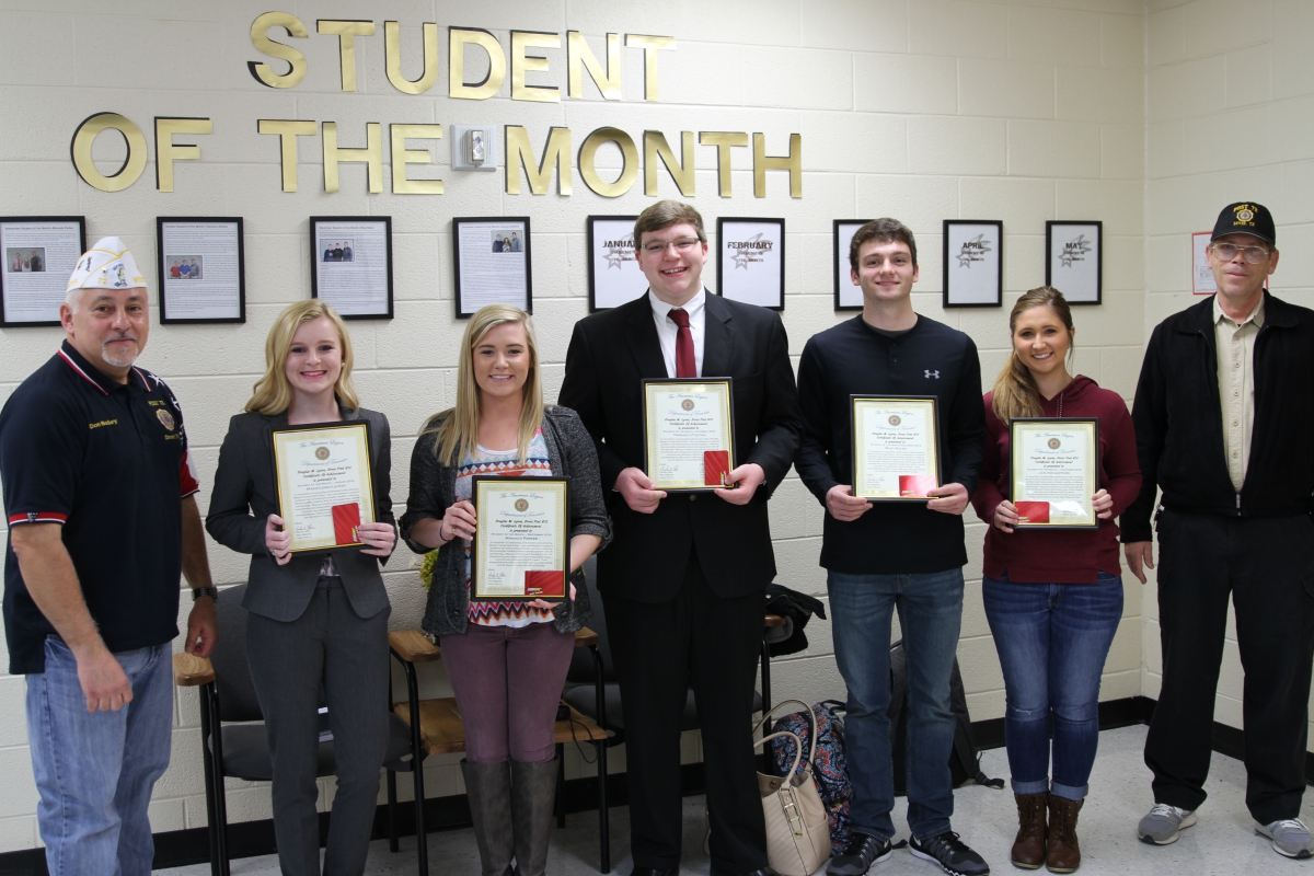 January 26, 2017.  Post 72 Recognizes Stewart County (TN) High School Students.