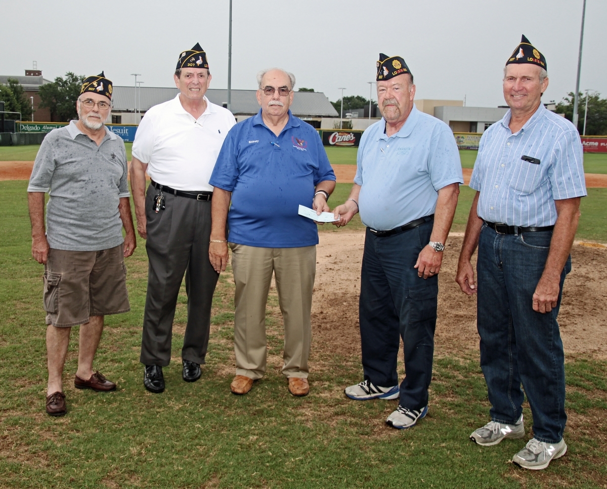 Post 307 made a donation for the American Legion Regional Baseball Tournament to be held in New Orleans 2018.