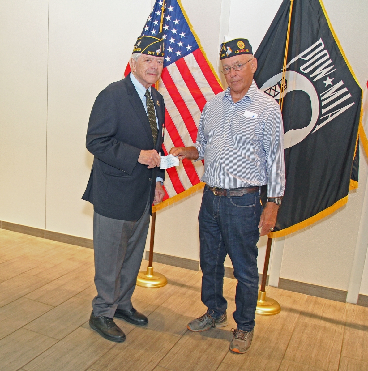 Post 307 makes donation to The World War II Museum in New Orleans, La for their 