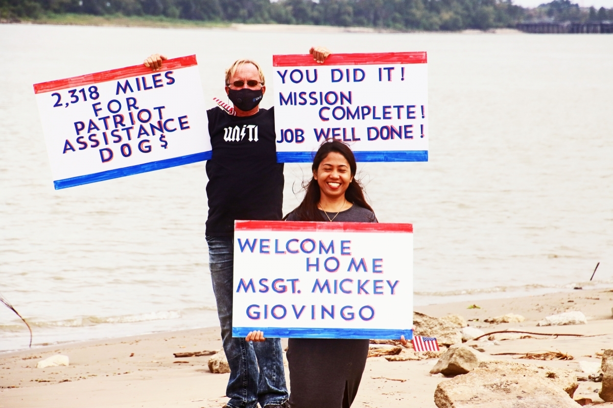2020-10-06.  Post 307 member Mickey Giovingo arrived at Algiers Point (across from the New Orleans French Quarter) after a solo cruise down the Mighty Mississippi River