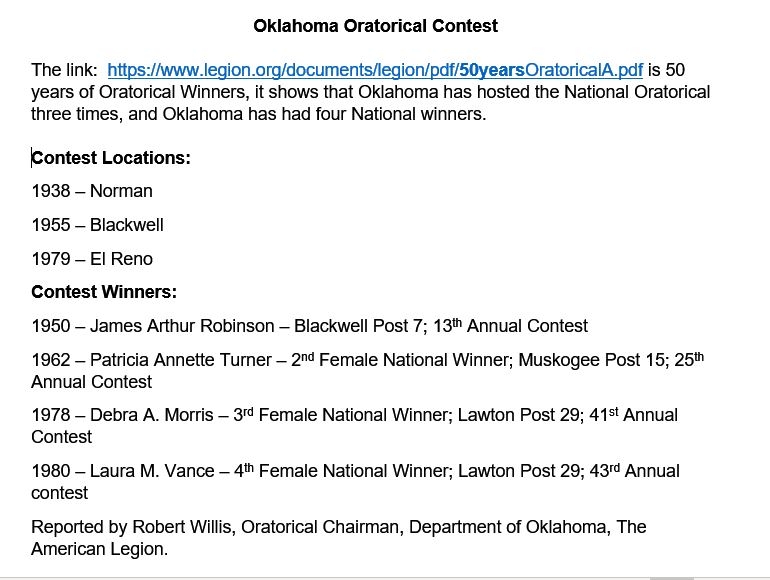 Oklahoma Oratorical Contest