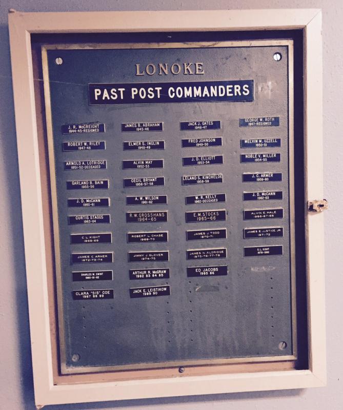 Past Commanders Plaque