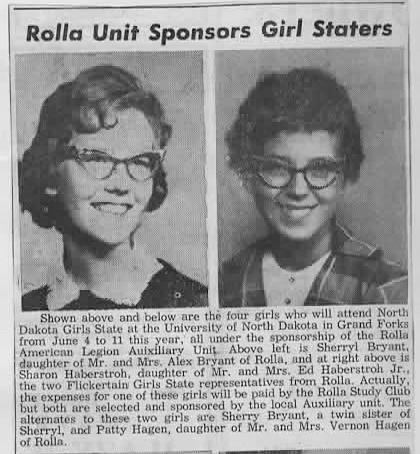 ALA 1960's Flickertail Girls State Attendees