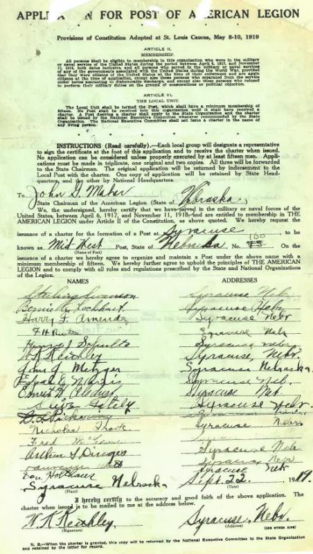 September 1919 Charter