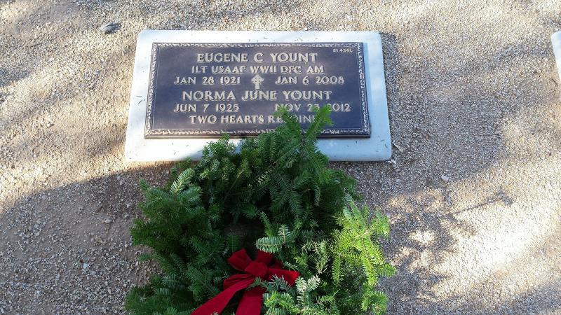 Eugene C. Yount grave at National Memorial Cemetery of Arizona at Wreaths Across America