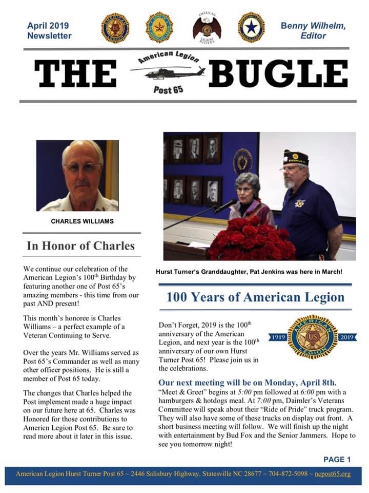 April edition of the Bugle is hot off the presses