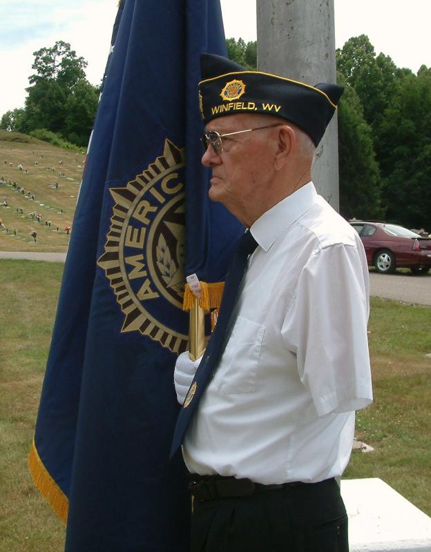 Frank Jarrell Serving Color Guard with one Arm