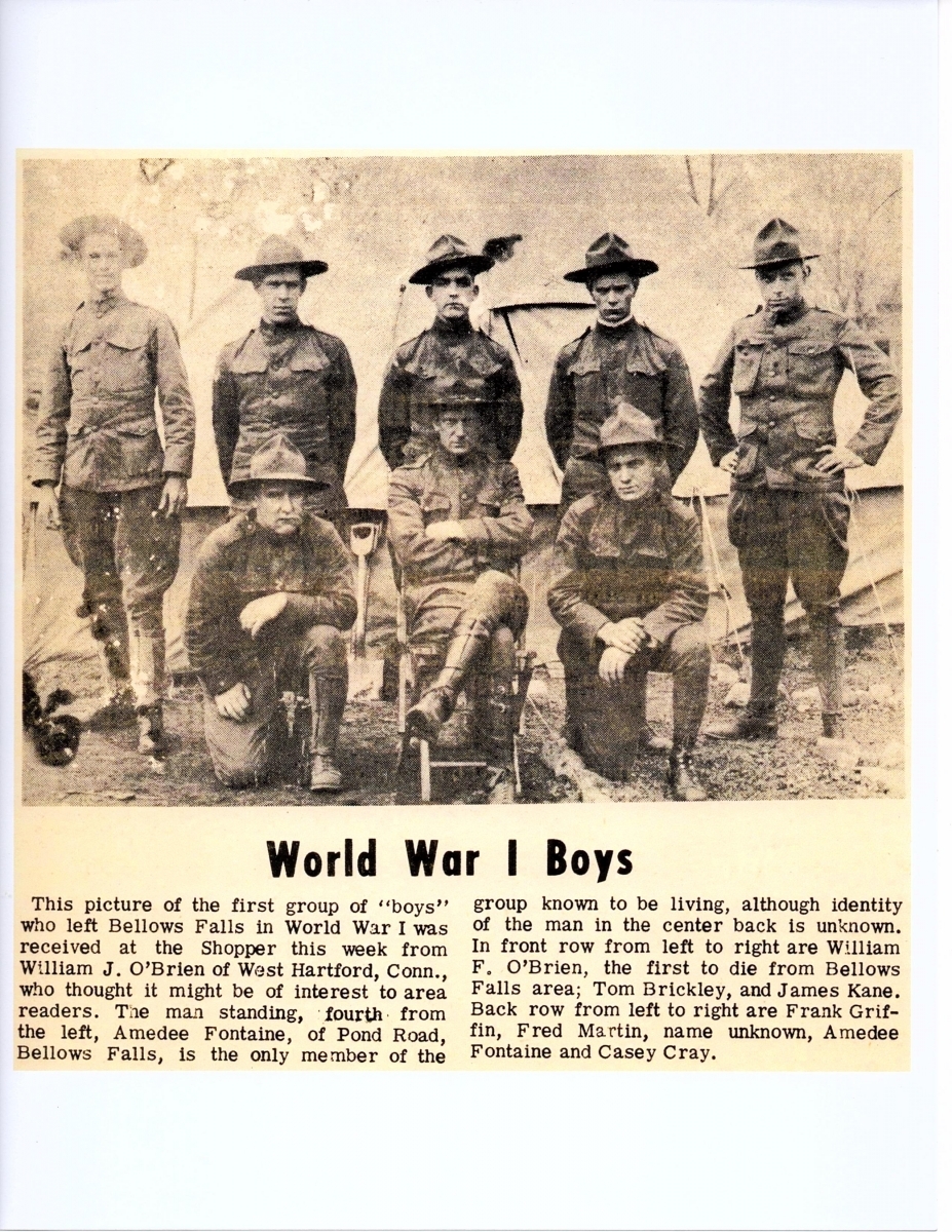 WWI veterans from Bellows Falls