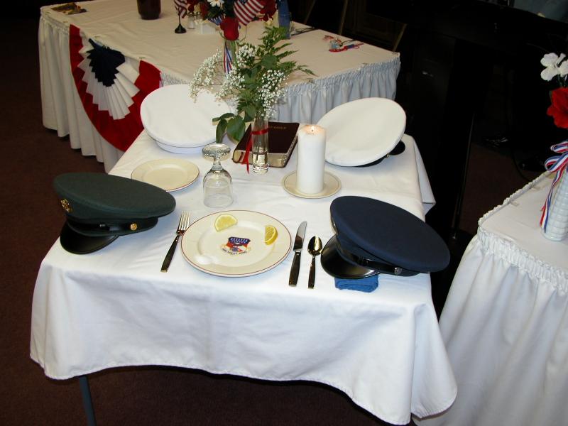 POW/MIA Table at Church Banquet in 2012