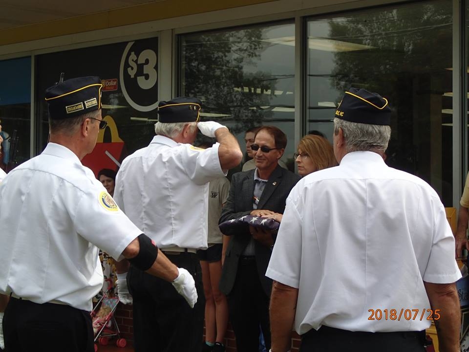 The Honor Guard retires the flag
