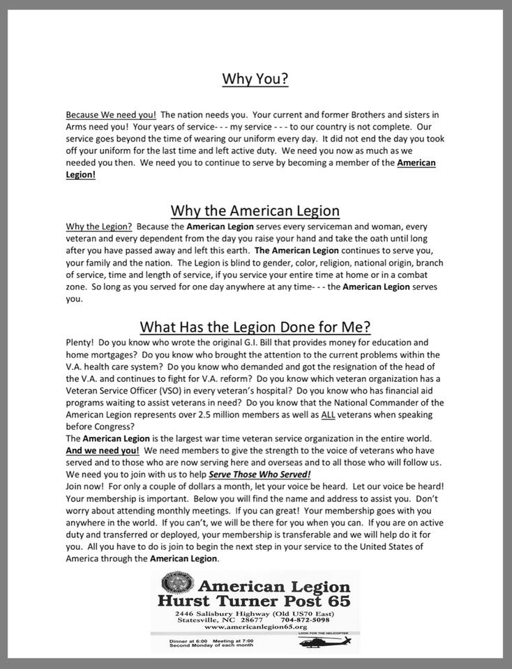 Why should you join the American Legion 