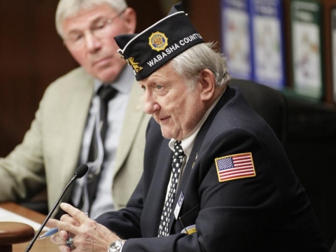 Andru Peters, Adjutant, Post #110 Testifying on HF 555