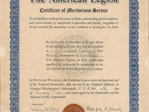 Post 216 Historical Documents