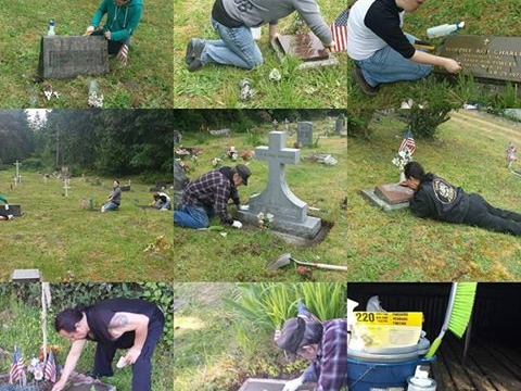 Crew that restored headstones