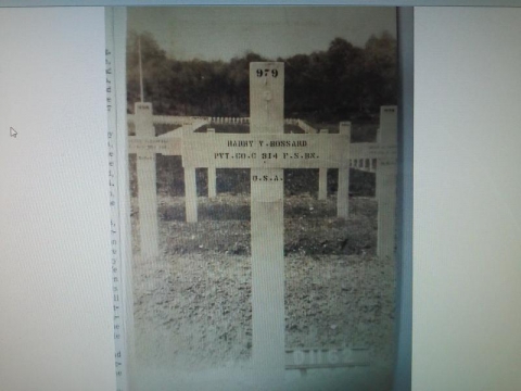 Actual gravesite of Harry Bossard in France WWI
