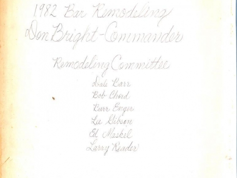 1982 Club Room Remodel