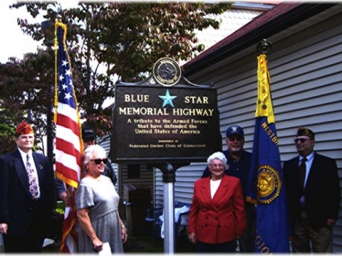 2004 Dedication of Blue Star Highway Sign at Westbrook Rest Stop on I-95