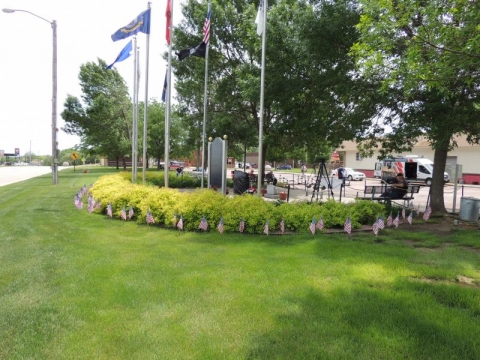 74 flags representing lost 74