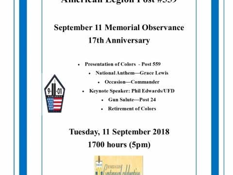 9/11 Memorial Commemoration (2018)