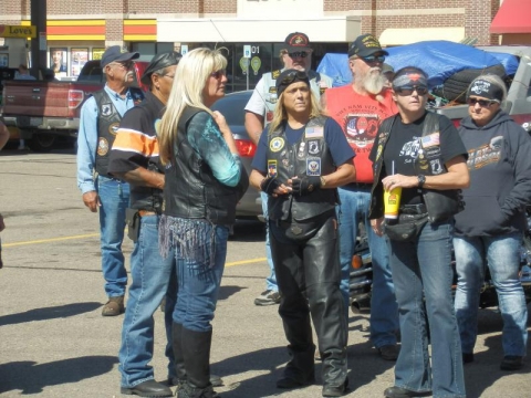Escorting the arrival of the Traveling Vietnam Wall - September, 2016