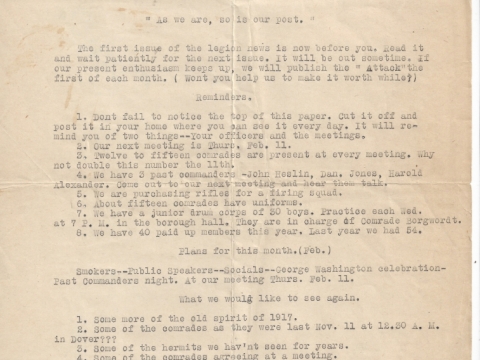 The Gas Attack - Post 91 Newsletter