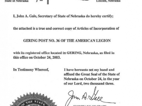 Articles of Incorporation