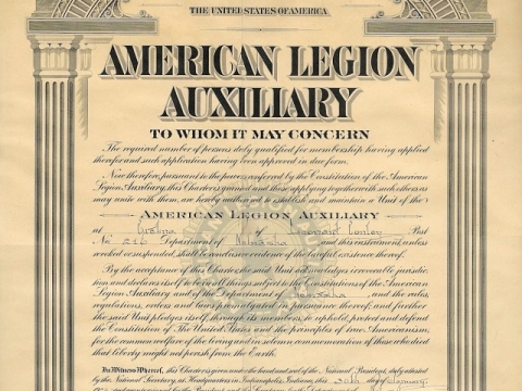 Gretna American Legion Auxiliary Leonard Conley Unit, Chartered in Janurary 1926
