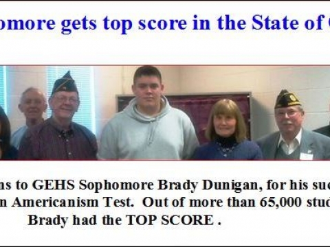 Top score in American Legion Americanism Award