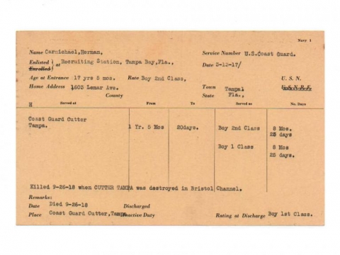 WWI Service Cards