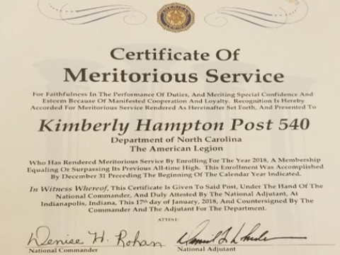 CPT Kimberly Hampton American Legion Post 540