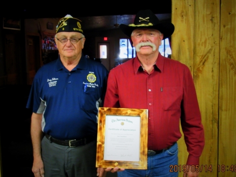 Legion Certificate of Appreciation
