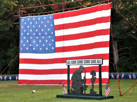 Post 64 and Middleboro Veterans Council at The Vietnam Moving Wall 