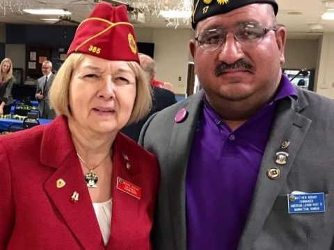 National Commander Vist Pearce Keller post 17.