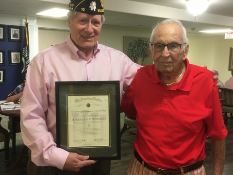 50 and 70 Year American Legion Membership Certificate Award