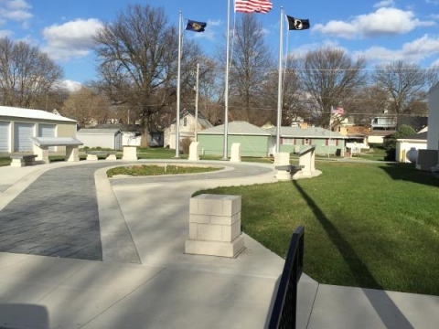 New Flags fly over the Dodge Veterans Memory Park