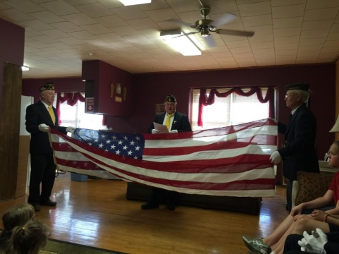 Post 122 Flag Folding Ceremony at St. Wenceslaus Catholic School in Dodge, NE