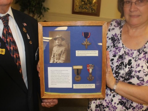 Presentation of Namesake's Medals to the Post