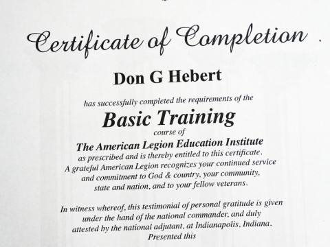 2020, 07-25. Congratulations to Post 307 Member Don Hebert..