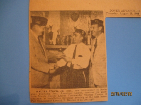 PASSING THE GAVEL TO NEW COMMANDER((August 28, 1958)