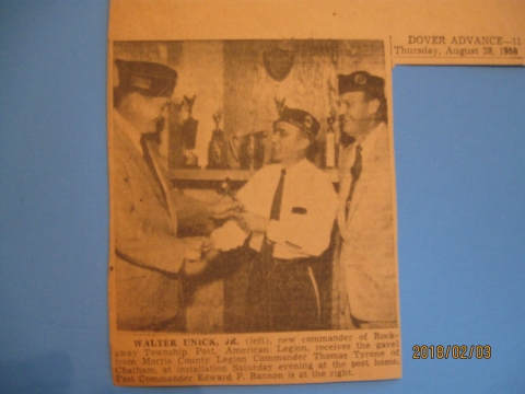 PASSING THE GAVEL TO NEW COMMANDER((August 28, 1958)