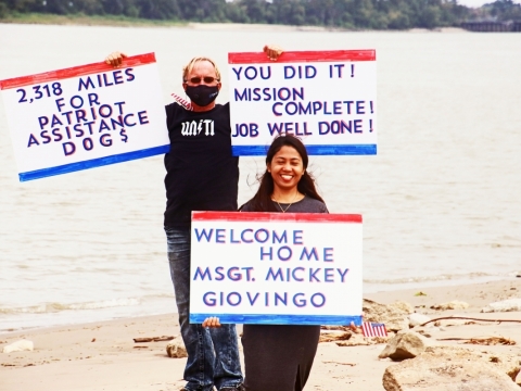 2020-10-06.  Post 307 member Mickey Giovingo arrived at Algiers Point (across from the New Orleans French Quarter) after a solo cruise down the Mighty Mississippi River