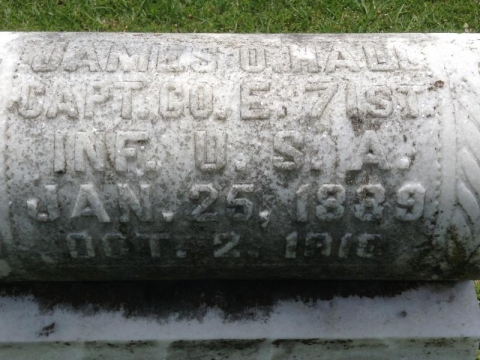 Headstone for James O. Hall