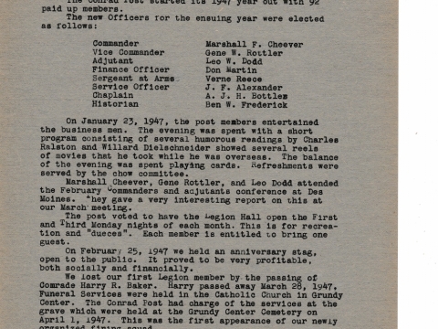 First meeting in 1947