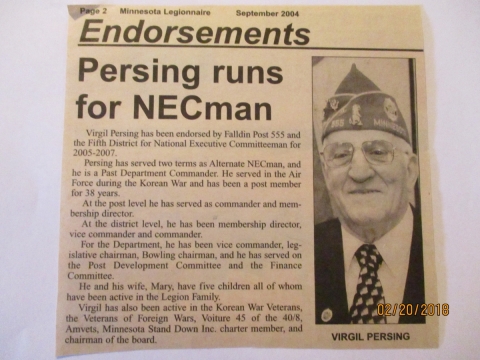 PERSING RUNS FOR NECman