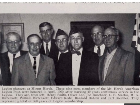 Mount Horeb American Legion 40 Year Members in 1960 