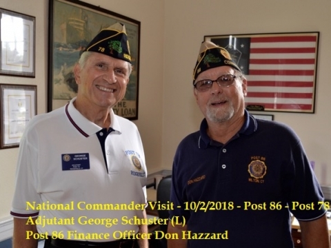 National Commander Brett Reistad Visits Post 86